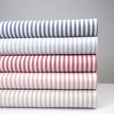 Kanayasu Yarn Dyed Medium Stripes Cotton Chambray Washer Finish - Red - 50cm