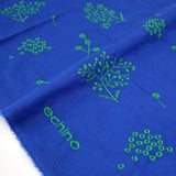 Kokka Echino Floral Embroidered Cotton Linen Sheeting - Navy - 50cm