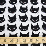 Hishiei Cat Faces Cotton Canvas Oxford - Beige - 50cm