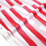 3 min Kokka Stripes Cotton Linen Sheeting - Red - 50cm