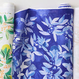 (Remnant) Nani IRO Kokka Margo Linen - Navy B - 1.8m - Nekoneko Fabric