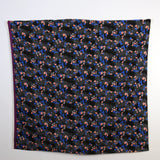 (Remnant) Kokka Echino Floret Double Gauze - Black - 1m