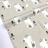 (Remnant) Roo Bear Euroknit Flannel Cotton Jersey Knit - Grey - 2Y