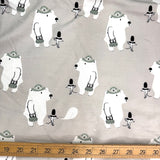 (Remnant) Roo Bear Euroknit Flannel Cotton Jersey Knit - Grey - 2Y