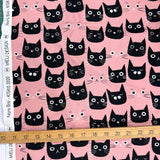 (Remnant) Roo Euroknit Cats Cotton Jersey Knit - Pink - 2Y