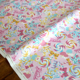 Hello Kitty Sanrio Twin Stars Lollipop Cotton Canvas - Pink - Fat Quarter