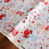 Hello Kitty Sanrio Carnival Piano - Cotton Canvas - Blue - Fat Quarter