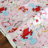 Hello Kitty Sanrio Carnival Piano - Cotton Canvas - Pink - Fat Quarter