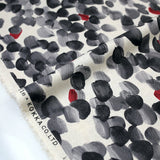 (Remnant) Kokka Modern Art Circles Cotton Linen Sheeting - Black - 3.9m