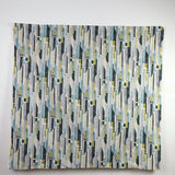 (Remnant) Kokka Modern Art Stripes Cotton Linen Sheeting - Teal - 2.3m