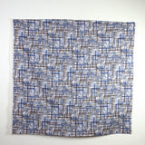 (Remnant) Kokka Modern Art Mosaic Cotton Linen Sheeting - Blue - 4m