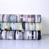 (Remnant) Kokka Modern Art Stripes Cotton Linen Sheeting - Teal - 2.3m