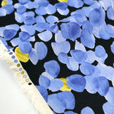 (Remnant) Kokka Modern Art Circles Cotton Linen Sheeting - Blue - 2.9m