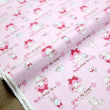 Sanrio Hello Kitty My Melody lattice  - Cotton Canvas - Pink - Fat Quarter