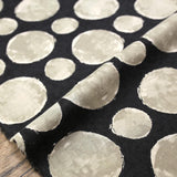 (Remnant) Kokka Textile Painted Large Dots - Cotton Viera - Black - 1.3m