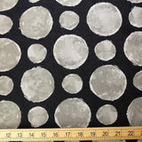 (Remnant) Kokka Textile Painted Large Dots - Cotton Viera - Black - 1.3m