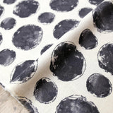 (Remnant) Kokka Textile Painted Large Dots - Cotton Viera - Beige Black - 1m