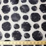 (Remnant) Kokka Textile Painted Large Dots - Cotton Viera - Beige Black - 1m