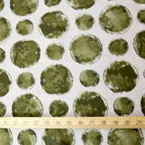 (Remnant) Kokka Textile Painted Large Dots - Cotton Viera - Beige Green - 2.4m