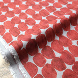 (Remnant) Kokka Textile Painted Dots - Rayon Linen - Red - 0.8m