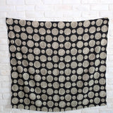 (Remnant) Kokka Textile Painted Large Dots - Cotton Viera - Black - 1.3m