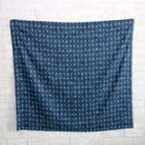 (Remnant) Kokka Textile Painted Dots - Rayon Linen - Grey Blue - 1.4m