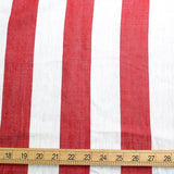 Large Stripes Cotton Linen - Red - 50cm