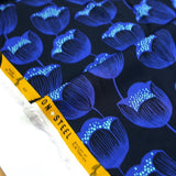 Cotton + Steel Tulips Rayon - Navy - half yard