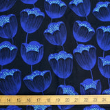 Cotton + Steel Tulips Rayon - Navy - half yard