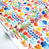 In The Beginning Floral Menagerie Cotton - Beige - Half Yard