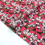 Euroknit Floral Cotton Jersey Knit - Pink - Half yard