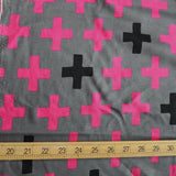 Art Gallery Fabric Cross Grey Pink - Knits - Half Yard