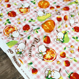 Sanrio Pochaco Citrus Plaid - Cotton Canvas - Pink - Fat Quarter