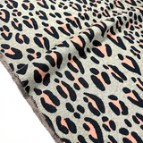 Albstoffe Euroknit Leopard Print Jacquard Jersey Knit - Grey - Half yard
