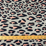 Albstoffe Euroknit Leopard Print Jacquard Jersey Knit - Grey - Half yard