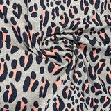 Albstoffe Euroknit Leopard Print Jacquard Jersey Knit - Grey - Half yard