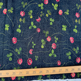 Euroknit Floral Cotton Jersey Knit - Black - Half yard