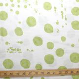 (Remnant) Warabi Water Jade Dots Cotton Linen Sheeting Air Tumbler Finish - Green - 0.9M