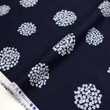 Warabi Floral Cotton Single Gauze - Navy - 50cm