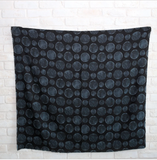 (Remnant) Kokka Textile Painted Large Dots - Cotton Viera - Grey Black - 1.4m