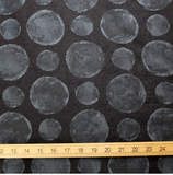 (Remnant) Kokka Textile Painted Large Dots - Cotton Viera - Grey Black - 1.9m