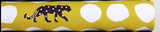 Kokka Echino Nine.Five Panther Sailcloth Canvas - Mustard B - 50cm