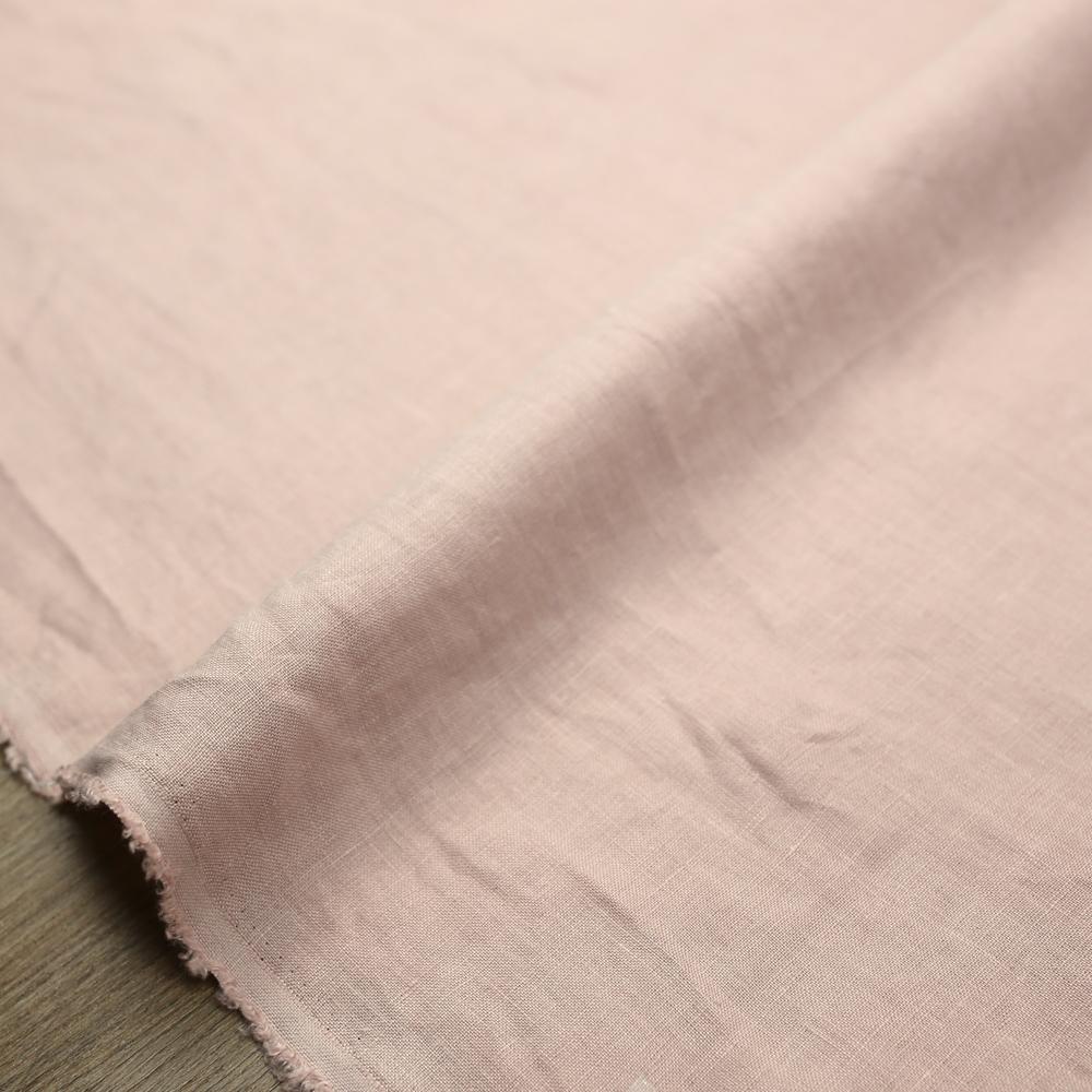 Oharayaseni Solid Colour Washer Finish Linen - Light Pink 119 - 50cm
