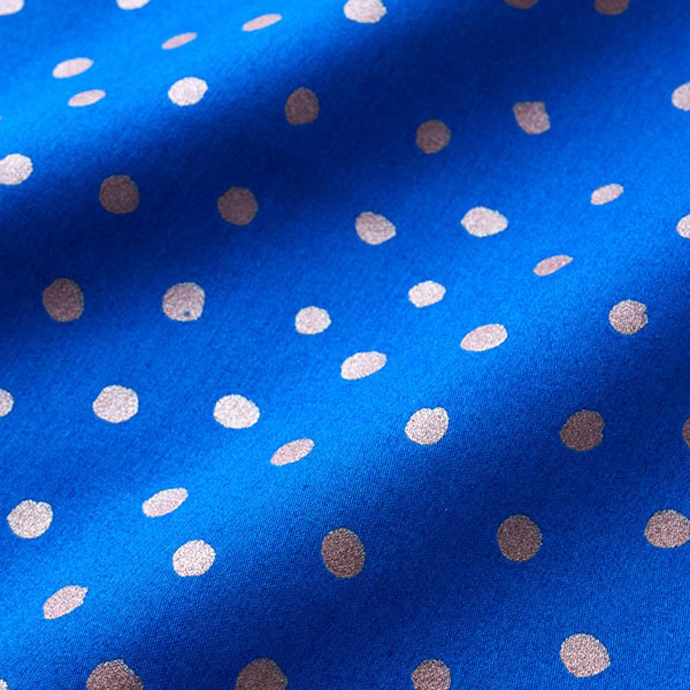Nani IRO Kokka Pocho Petit Cotton Sateen - Blue A - 50cm - Nekoneko Fabric