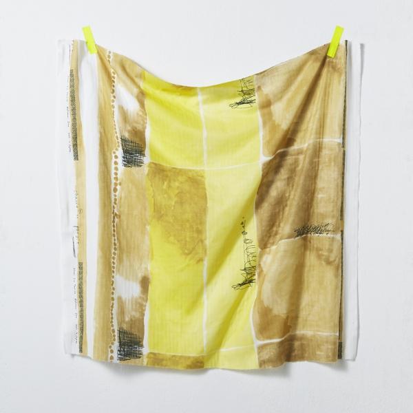 Nani IRO Kokka Chant Et Poesie Double Gauze - Mustard A - 50cm - Nekoneko Fabric