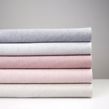 Kanayasu Yarn Dyed Small Stripes Cotton Chambray Washer Finish - Beige - 50cm