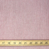 Kanayasu Yarn Dyed Small Stripes Cotton Chambray Washer Finish - Red - 50cm