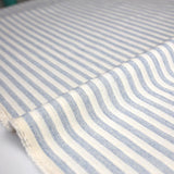 Kanayasu Yarn Dyed Medium Stripes Cotton Chambray Washer Finish - Light Blue - 50cm