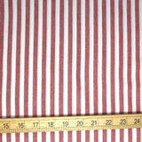 Kanayasu Yarn Dyed Medium Stripes Cotton Chambray Washer Finish - Red - 50cm