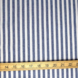 Kanayasu Yarn Dyed Medium Stripes Cotton Chambray Washer Finish - Blue - 50cm